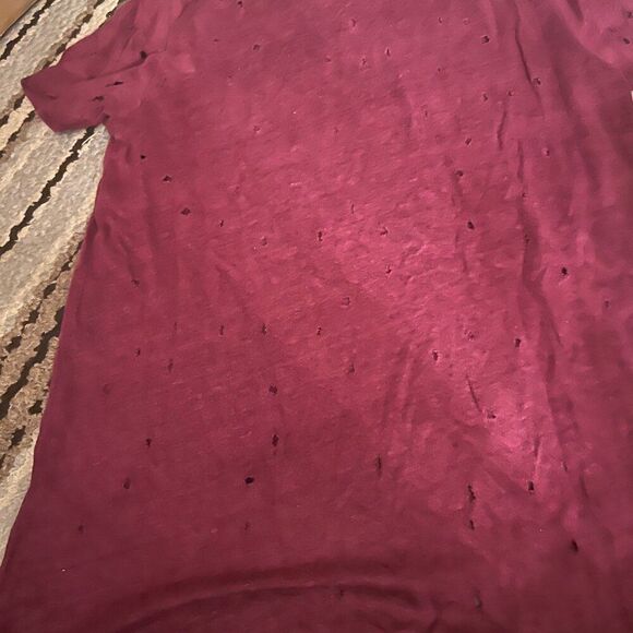 IRO Holey Tee in Wine Small - Picture 7 of 10